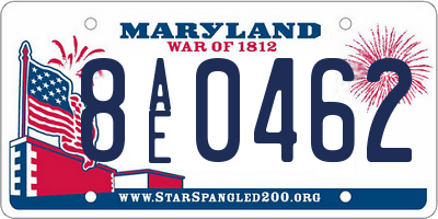 MD license plate 8AE0462