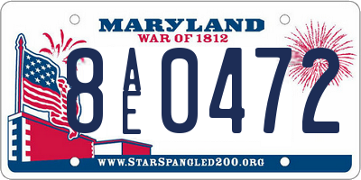 MD license plate 8AE0472