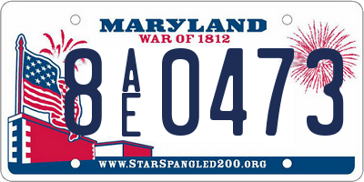 MD license plate 8AE0473