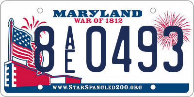 MD license plate 8AE0493