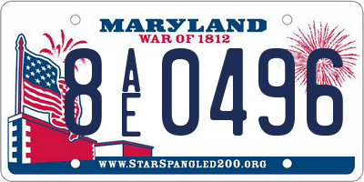 MD license plate 8AE0496