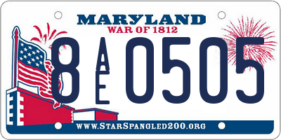 MD license plate 8AE0505