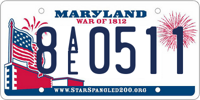 MD license plate 8AE0511