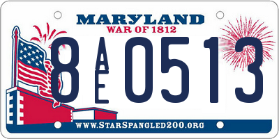 MD license plate 8AE0513