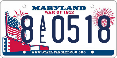 MD license plate 8AE0518