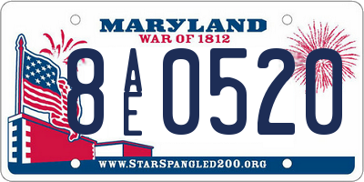 MD license plate 8AE0520