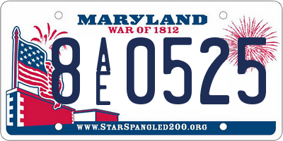 MD license plate 8AE0525