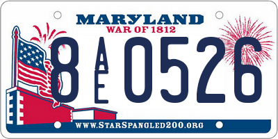 MD license plate 8AE0526