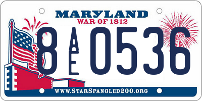MD license plate 8AE0536