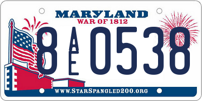 MD license plate 8AE0538