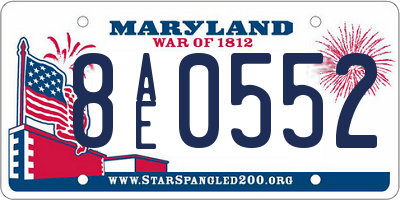 MD license plate 8AE0552