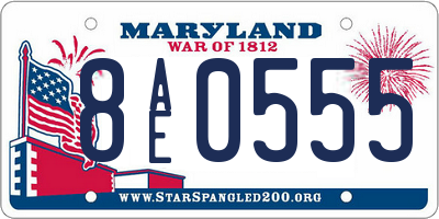 MD license plate 8AE0555