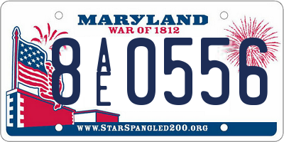MD license plate 8AE0556