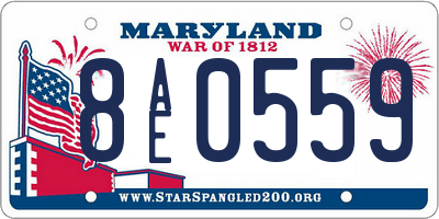 MD license plate 8AE0559