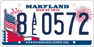 MD license plate 8AE0572