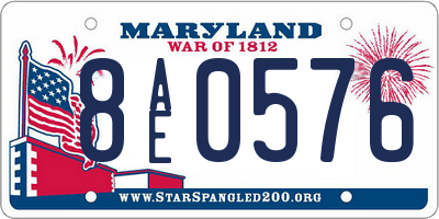 MD license plate 8AE0576