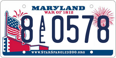 MD license plate 8AE0578