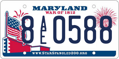MD license plate 8AE0588