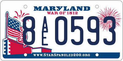 MD license plate 8AE0593