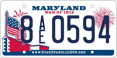 MD license plate 8AE0594