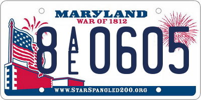 MD license plate 8AE0605