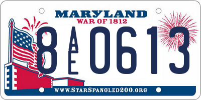 MD license plate 8AE0613