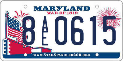 MD license plate 8AE0615