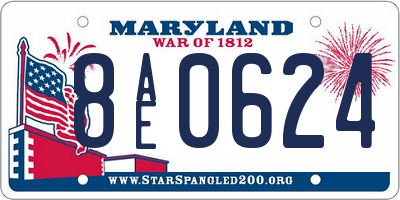 MD license plate 8AE0624