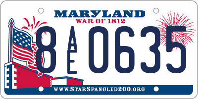 MD license plate 8AE0635