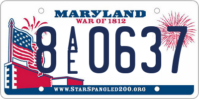 MD license plate 8AE0637