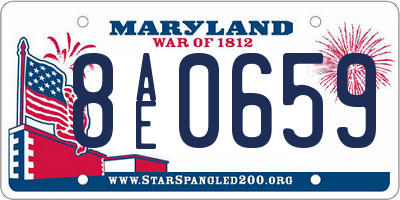 MD license plate 8AE0659