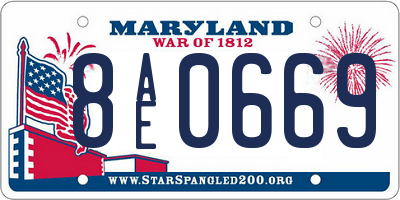 MD license plate 8AE0669