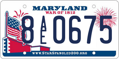 MD license plate 8AE0675