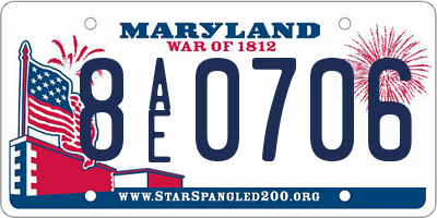 MD license plate 8AE0706