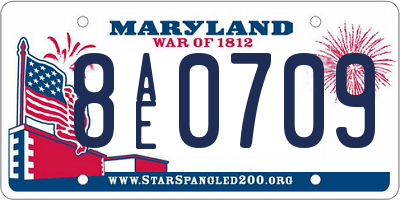 MD license plate 8AE0709