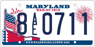 MD license plate 8AE0711