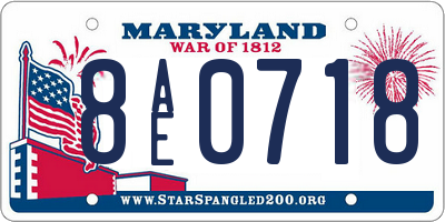 MD license plate 8AE0718
