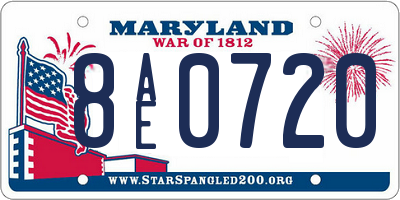 MD license plate 8AE0720