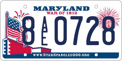 MD license plate 8AE0728
