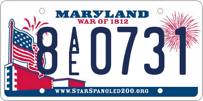 MD license plate 8AE0731