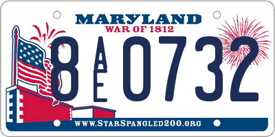 MD license plate 8AE0732