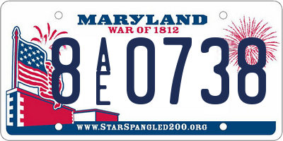 MD license plate 8AE0738