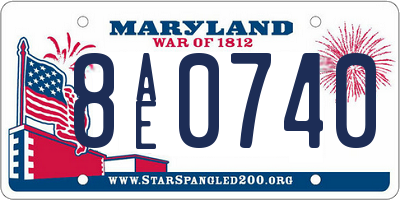 MD license plate 8AE0740