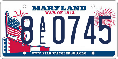MD license plate 8AE0745