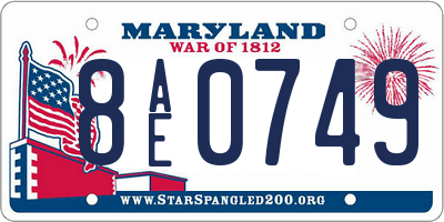 MD license plate 8AE0749