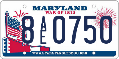MD license plate 8AE0750