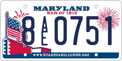 MD license plate 8AE0751