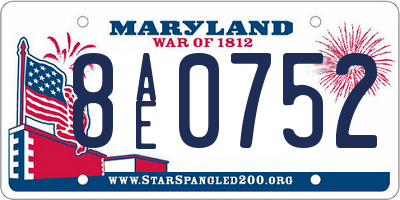 MD license plate 8AE0752