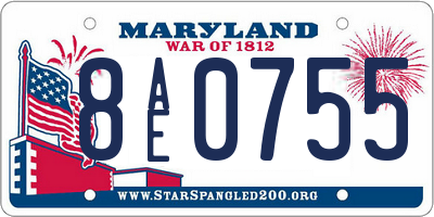 MD license plate 8AE0755