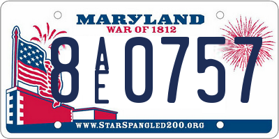 MD license plate 8AE0757